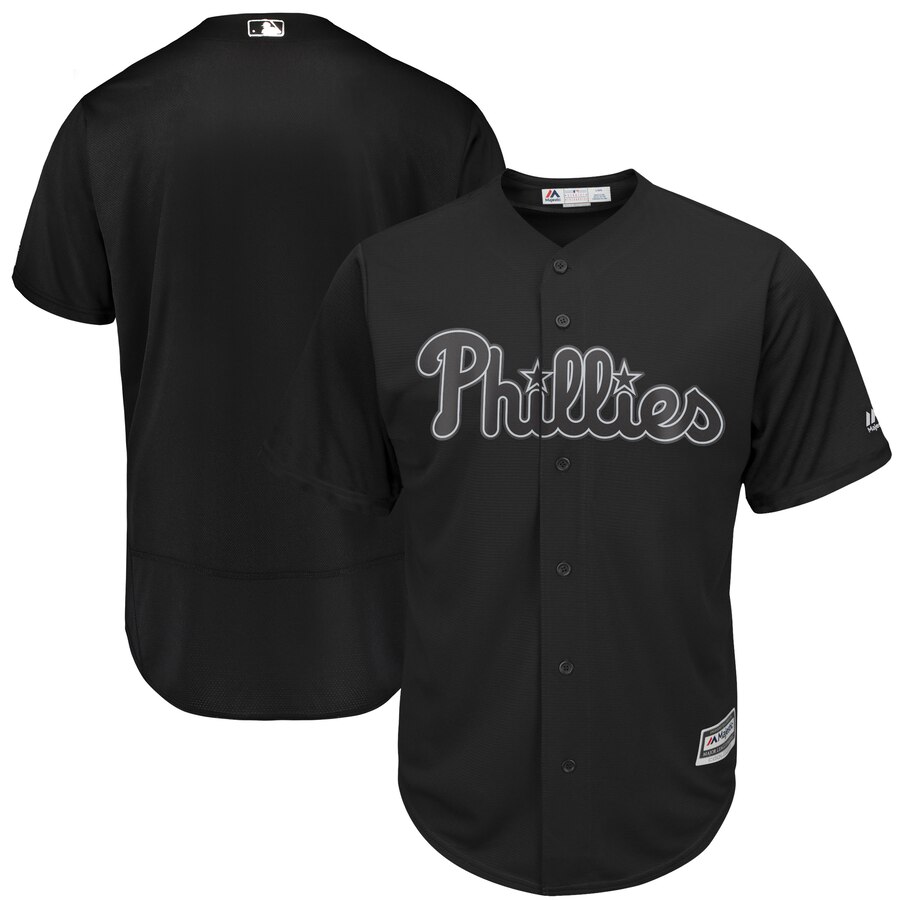 Customized Men Philadelphia Phillies black Blank MLB Jerseys